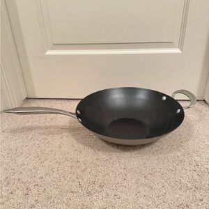 Non-Stick Black Wok with Silver Handle
